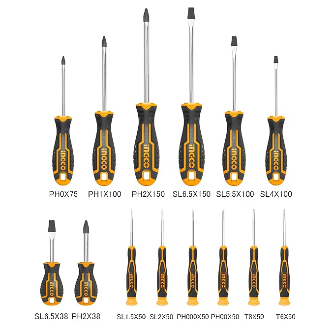 Ingco 14 Pcs Screw Driver Tool Set And Precision Screwdriver Set